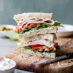 Smoked chicken sandwich with jalapeño mayo