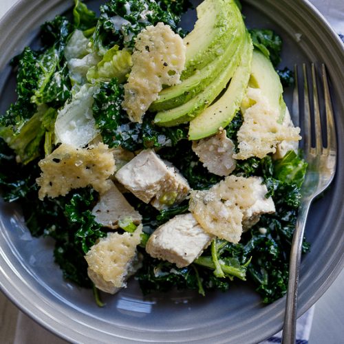 Kale Chicken Caesar salad
