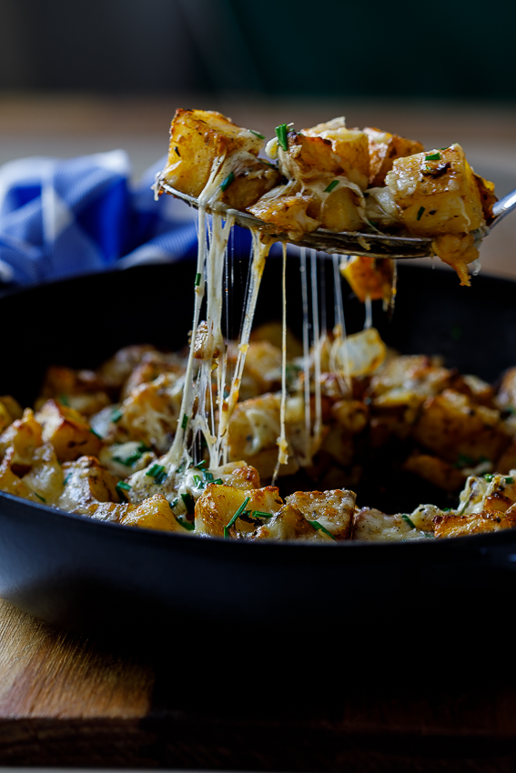 Roasted cheesy breakfast potatoes