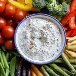 Crudité platter with easy sour cream dip