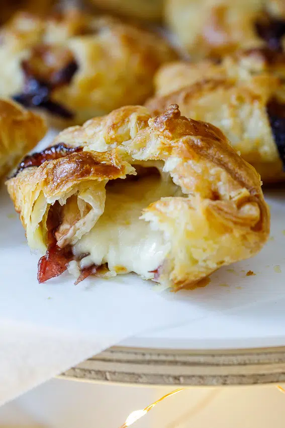 Easy cranberry and Brie pastry puffs
