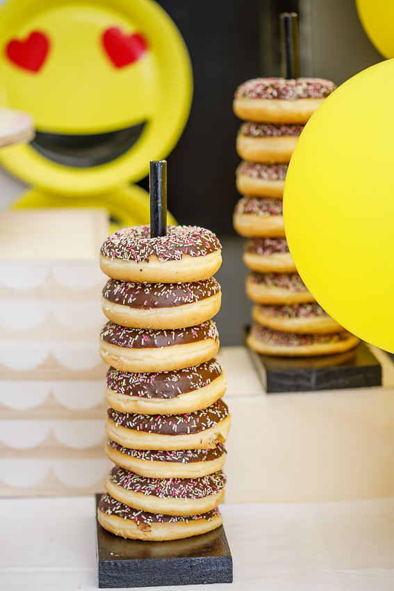 Emoji birthday party doughnuts