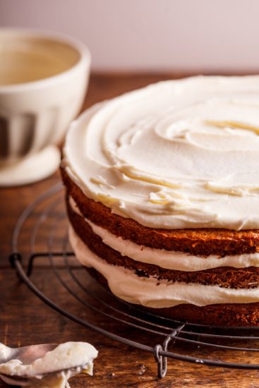 Pumpkin Carrot cake with cream cheese frosting - Simply Delicious