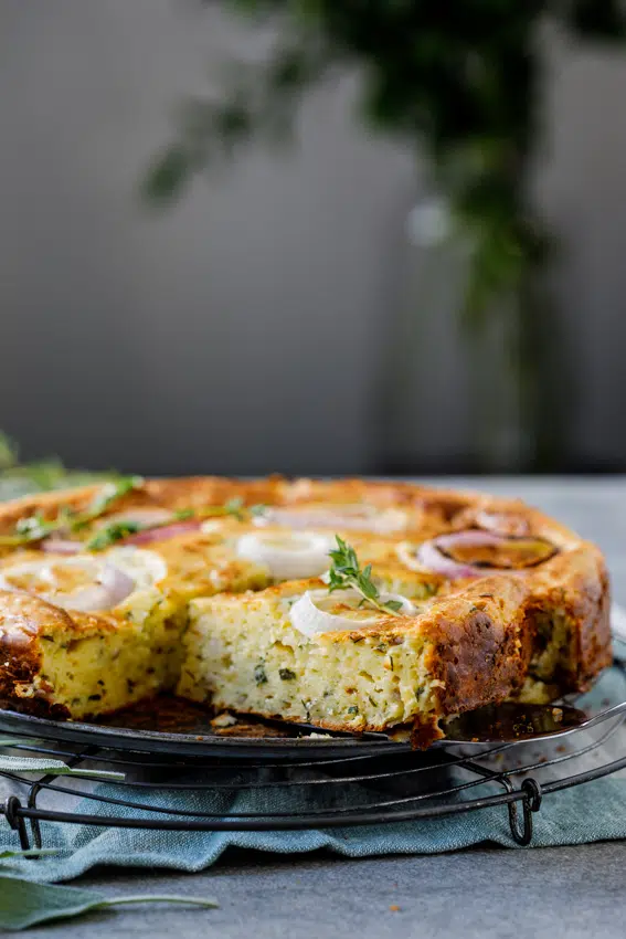 Cheese and onion savoury cake