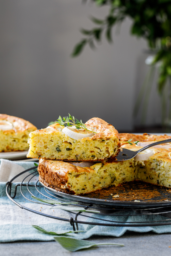 Cheese and onion savoury cake