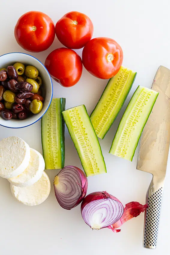 Ingredients for chopped salad