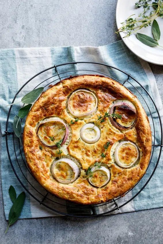 Cheese and onion savoury cake