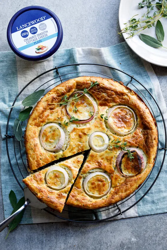 Cheese and onion savoury cake