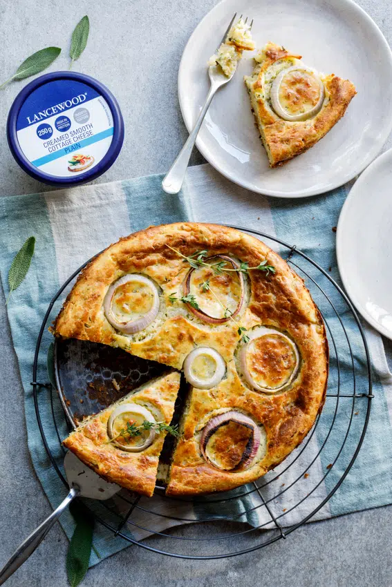 Cheese and onion savoury cake