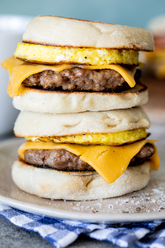 Make Ahead English Muffin Breakfast Sandwiches