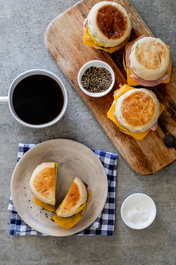 Bacon Gouda Breakfast Sandwiches - Simply Scratch