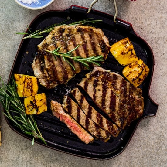 Mayonnaise grilled rosemary garlic steak Simply Delicious