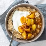 Chai spiced oatmeal with caramelized apples
