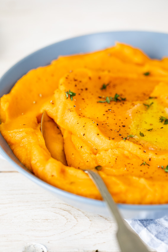 Maple butter mashed sweet potatoes