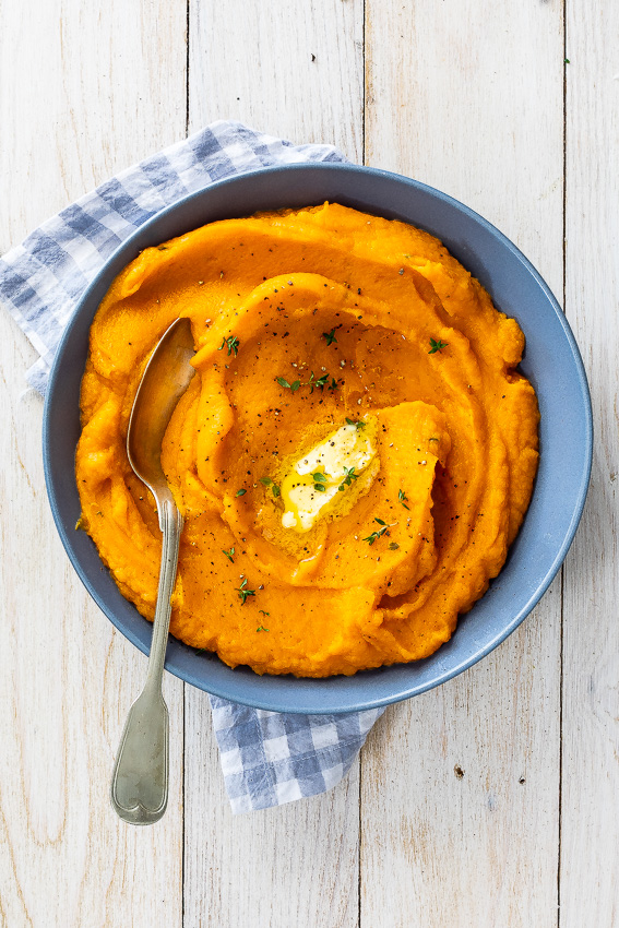 Maple butter mashed sweet potatoes