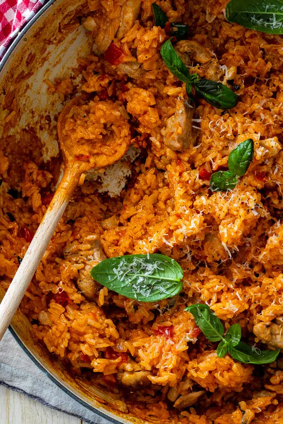 One pot tomato basil chicken rice