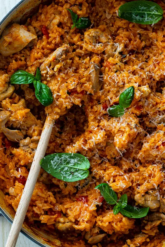 One pot tomato basil chicken rice
