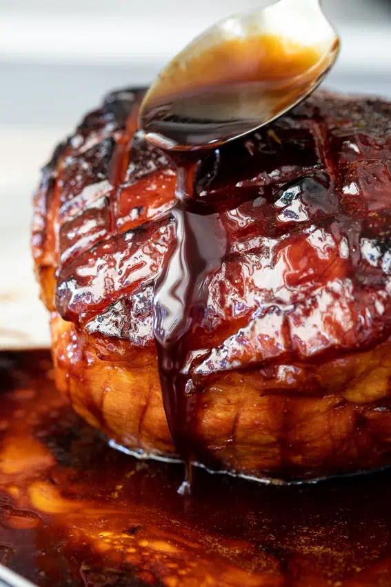 Apricot apple glazed ham