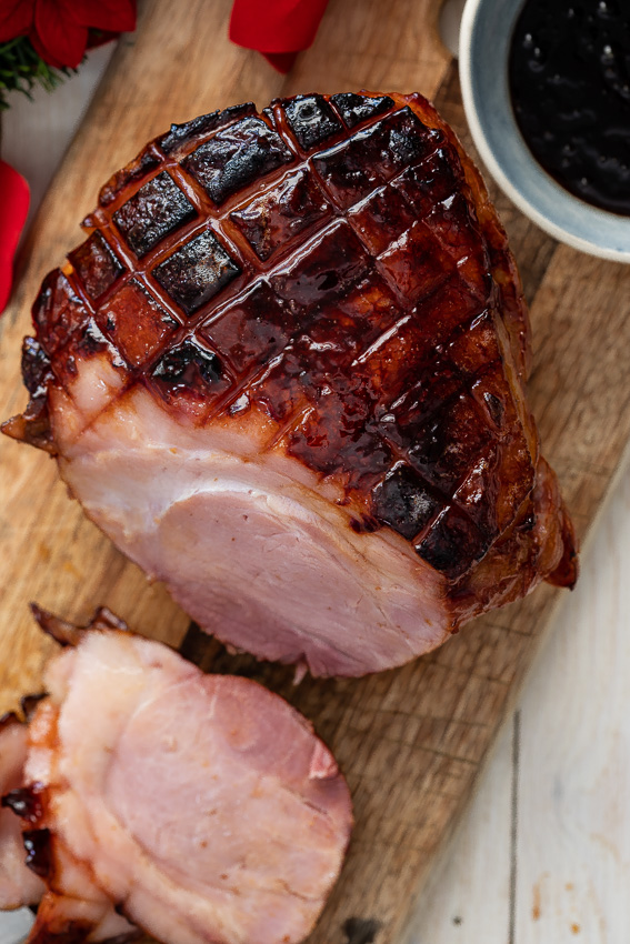 Apricot apple glazed ham