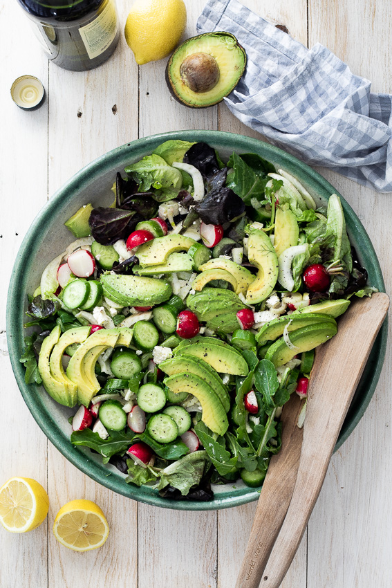 Easy Green Salad with Lemon Parmesan dressing - Simply Delicious