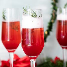 Gingered cranberry poinsettia cocktails