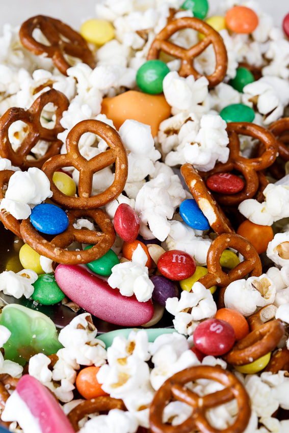 Halloween popcorn snack mix