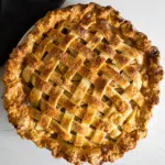 Classic apple pie with cinnamon cream