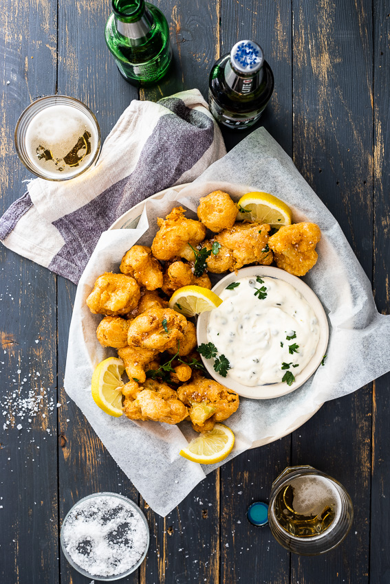  Crispy beer battered cauliflower 