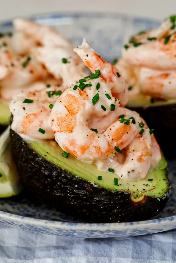 Prawn cocktail stuffed avocados