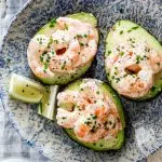 Prawn cocktail stuffed avocados