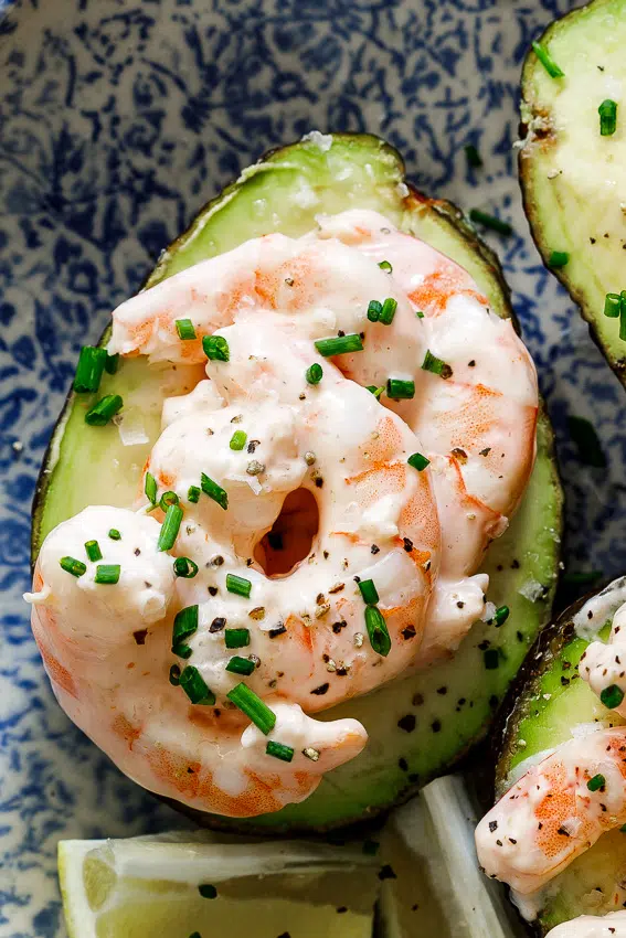 Prawn cocktail stuffed avocados