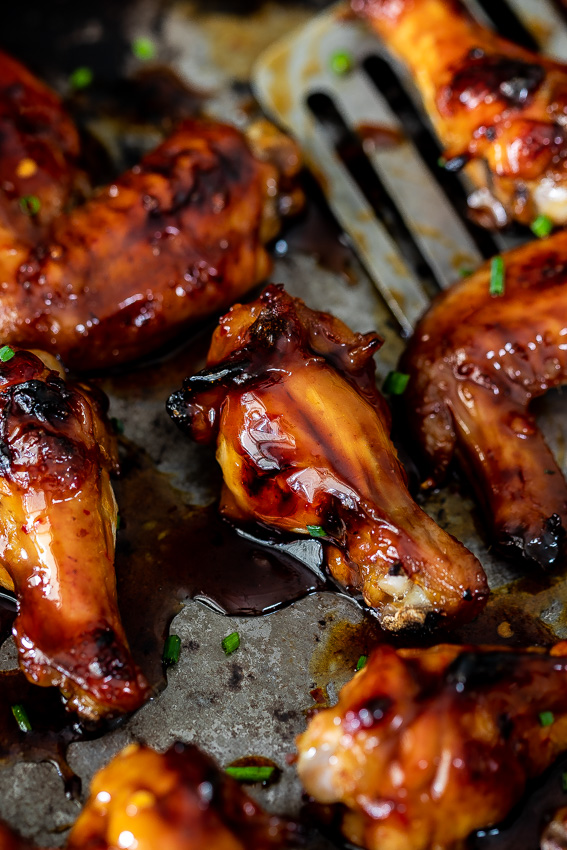 Baked apricot sticky chicken wings