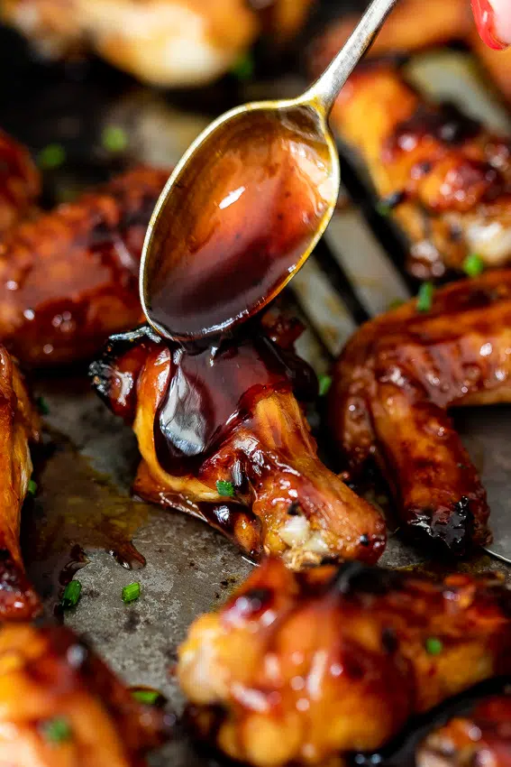 Baked apricot sticky chicken wings