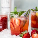 Blushing strawberry gin and tonic