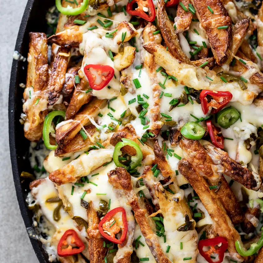 Baked jalapeño cheese fries