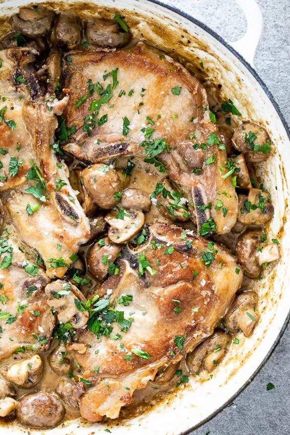 Creamy mushroom pork chops