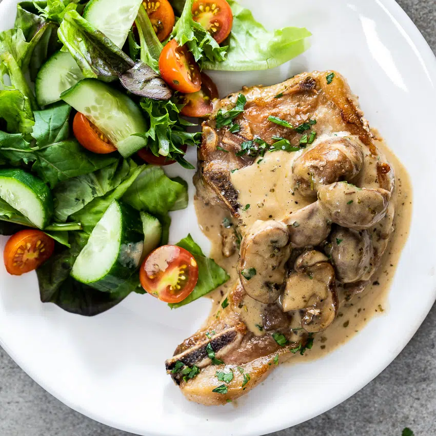Creamy mushroom pork chops