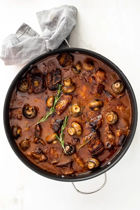 Slow braised beef short ribs with cheesy mash