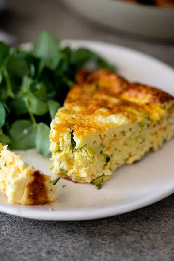 Zucchini feta crustless quiche
