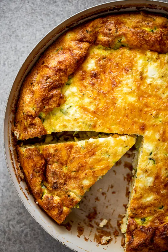 Zucchini feta crustless quiche