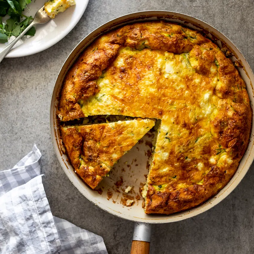 Zucchini feta crustless quiche