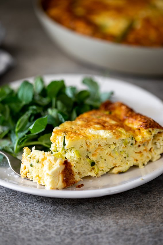 Zucchini feta crustless quiche