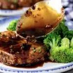 Honey garlic pork rib eye steak
