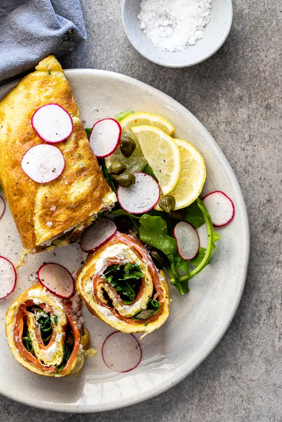 Boursin smoked salmon egg roulade