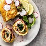 Boursin smoked salmon egg roulade
