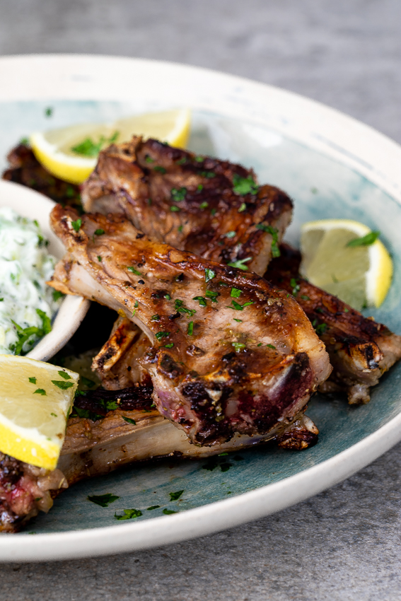 Greek lamb chops with Tzatziki - Simply Delicious