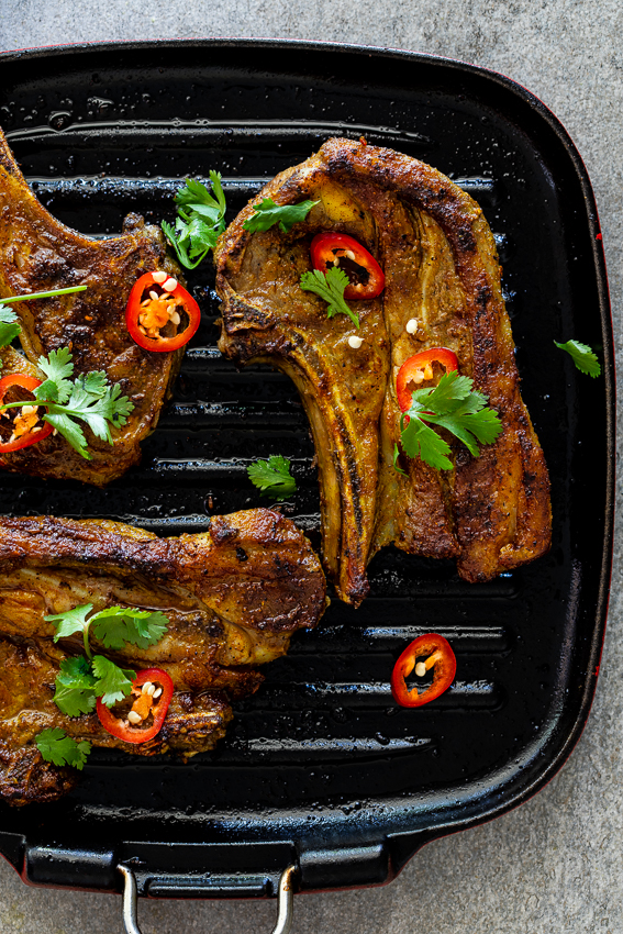 Indian-spiced lamb chops