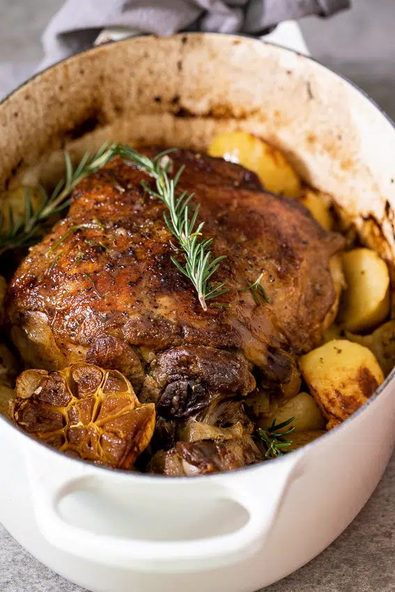 Slow roasted Greek lamb