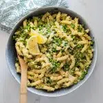 Spring pea lemon pasta