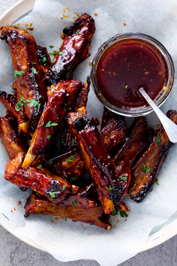 Easy sticky lamb ribs